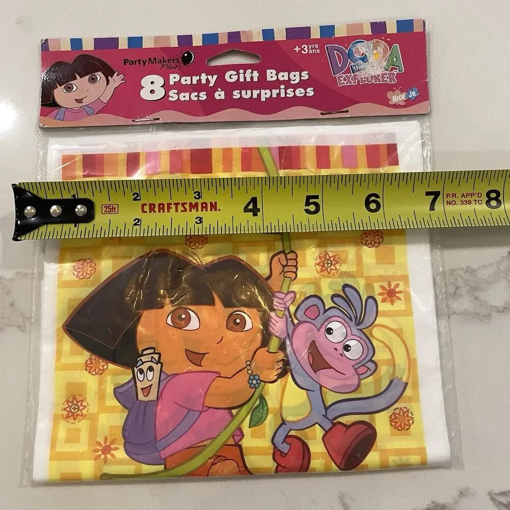 Vintage Nick Jr. Dora The Explorer Party Gift Favor Bags 8 Per Pkg 2002 Y2K NEW